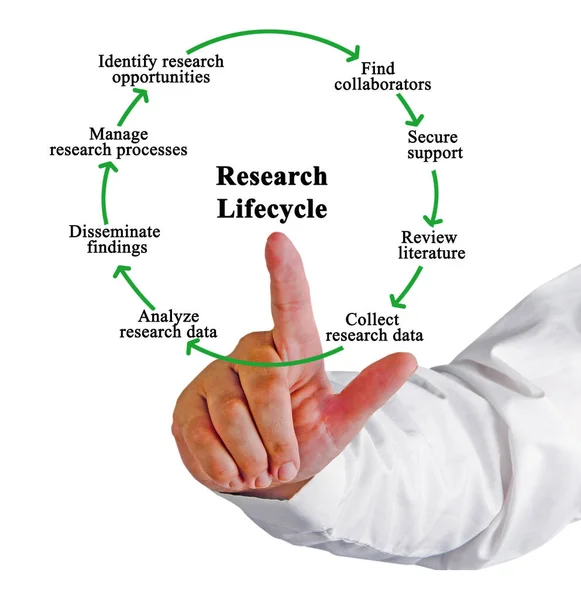 Eight Components Research Lifecycle — Foto de Stock