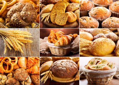 collage of fresh bread