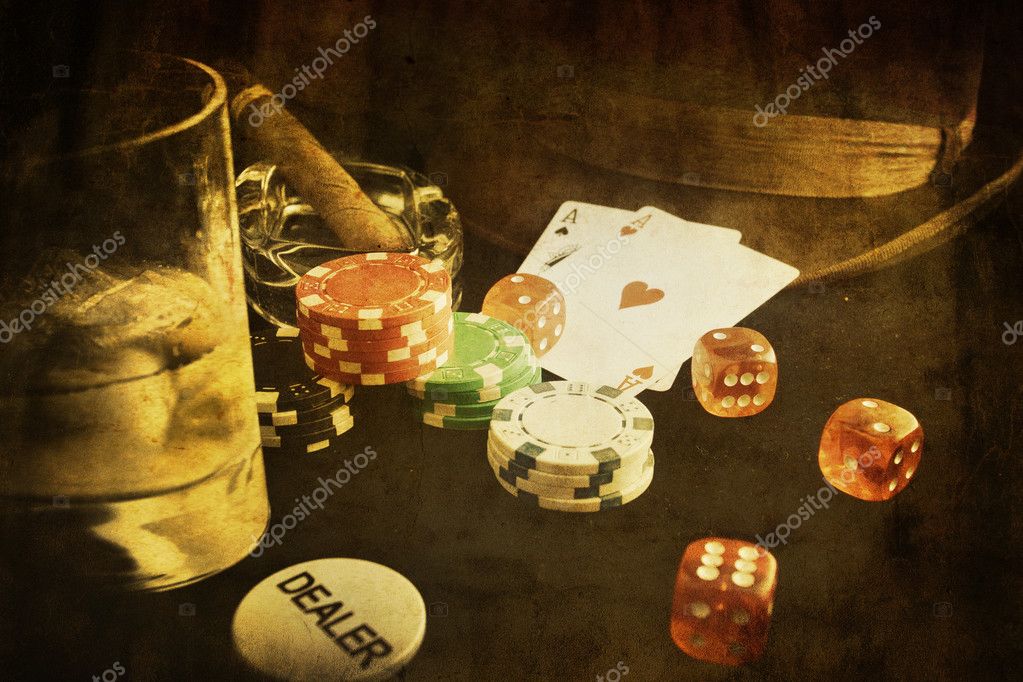 Download - Vintage poker - Stock Image