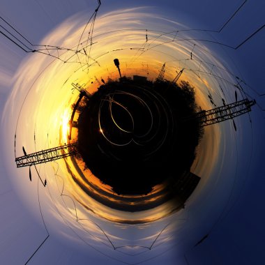 soyut şehir ayrıntıları