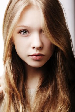 beautiful teen girl portrait clipart