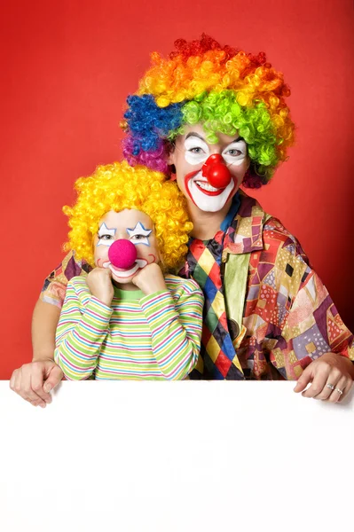 Grote en beetje grappig clowns — Stockfoto