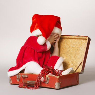 mutlu kız Noel çanta