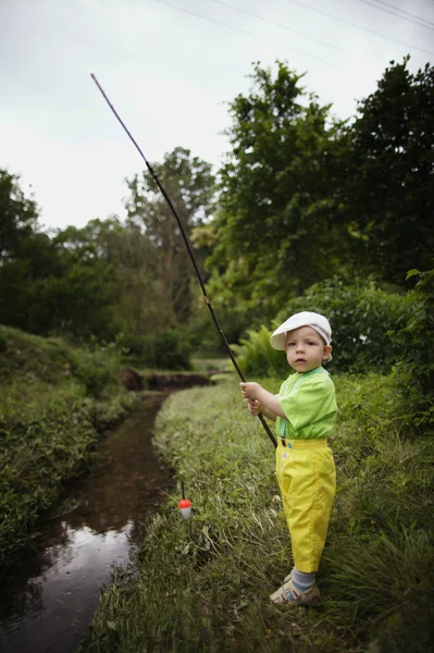 Foto de pesca menino — Fotografia de Stock