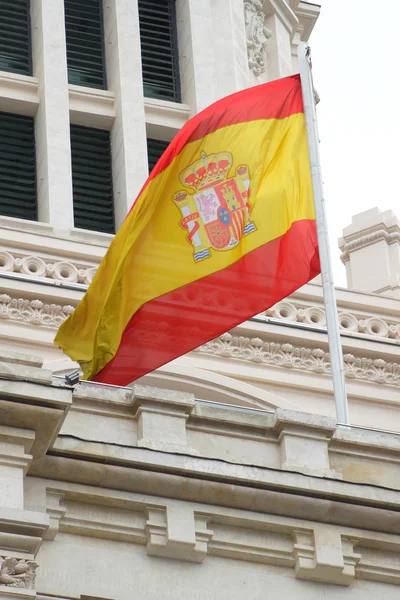 Spanish flag on building — Stock Photo, Image