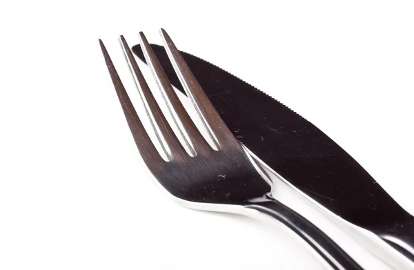 Fork and knife next to each other — Stock Photo, Image