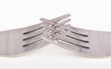 karışık iki gümüş çatal