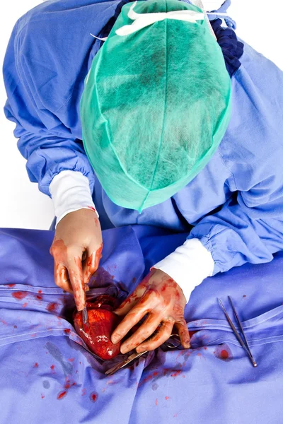 Doktor působí na pacienta srdce — Stock fotografie