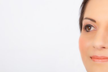 güzel esmer kadın dikey, makyaj