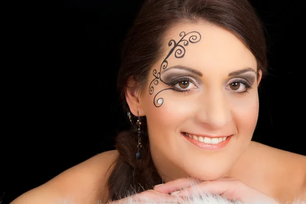 Lovely brunette woman portrait with make-up — Stock Photo, Image