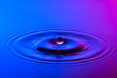 su damlası yakın up konsantrik ile renkli mavi ve p ripples