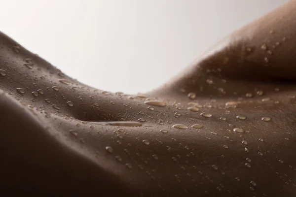 Бодісплей оголеної жінки з мокрим шлунком і мистецтвом заднього освітлення — стокове фото
