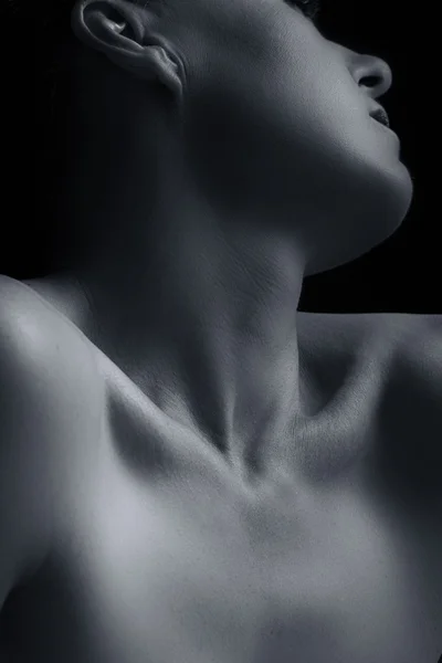 Body scape of woman neck and hand emotion conversão artística — Fotografia de Stock