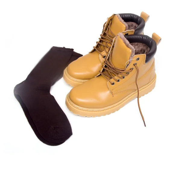 Scarpe e abbigliamento marrone — Foto Stock