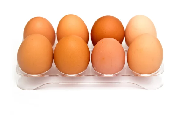 Brown and white eggs — Stock Photo, Image
