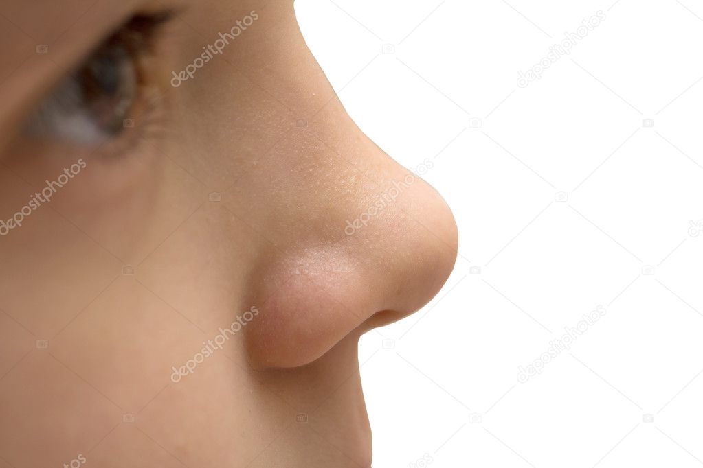 girl's nose. macro