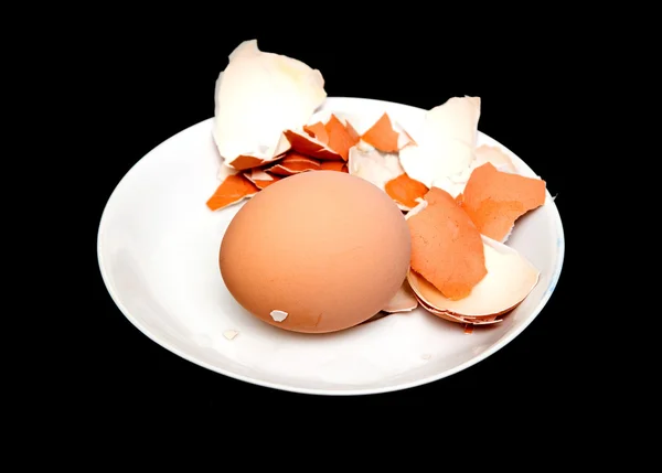 Chicken egg on a black background — Stock Photo, Image