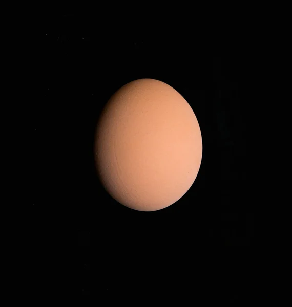 Куриное яйцо на черном фоне — стоковое фото