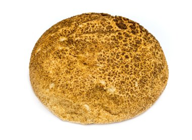 Beyaz arka planda bir somun ekmek