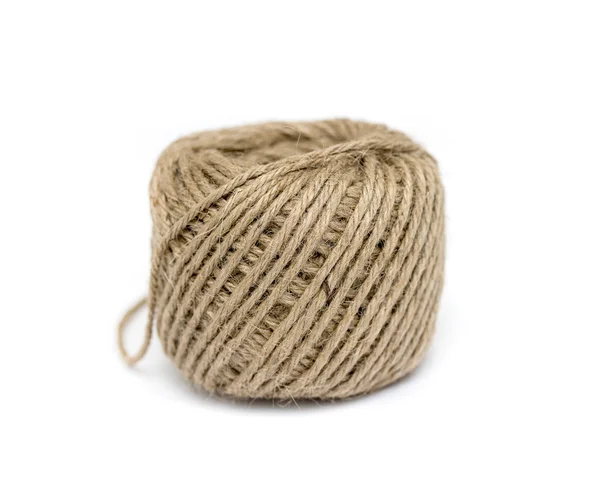Skein of jute twine on the white background — Stock Photo, Image