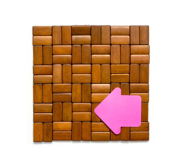 Fondo decorativo de madera con figuras talladas de papel de colores — Foto de Stock