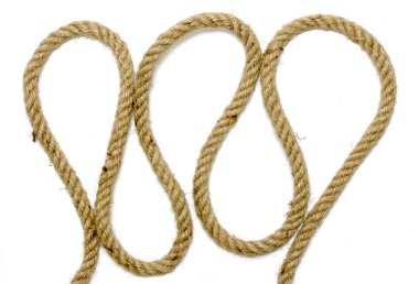 close up of rope part , on white background