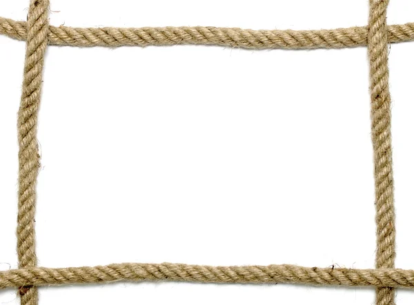 Nahaufnahme des Seilteils, auf weißem Hintergrund — Stockfoto