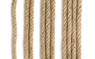close up of rope part , on white background