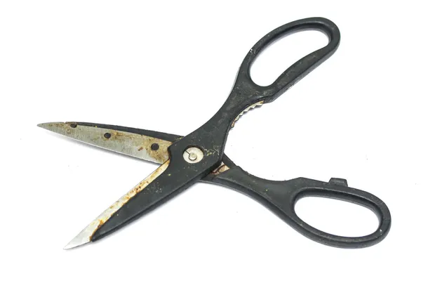 Old dirty kitchen scissors — Stock Photo, Image