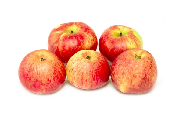 Fünf rote Äpfel — Stockfoto