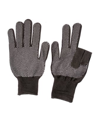 izole beyaz zemin üzerine siyah iş eldiveni.