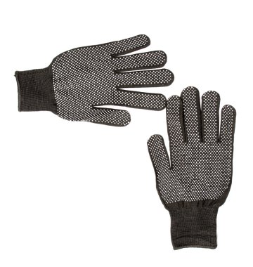 izole beyaz zemin üzerine siyah iş eldiveni.