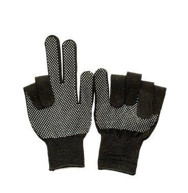 izole beyaz zemin üzerine siyah iş eldiveni.