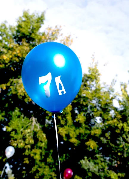 Blue balloon with number — Stock Photo, Image