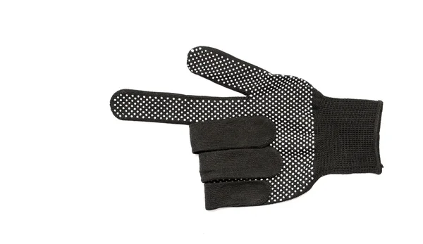 Černá pracovní rukavice izolovaných na bílém pozadí. — Stock fotografie