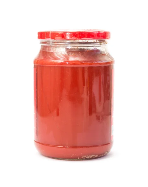 Krukke med tomatpasta – stockfoto