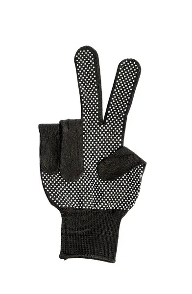 Черная рабочая перчатка на белом фоне . — стоковое фото