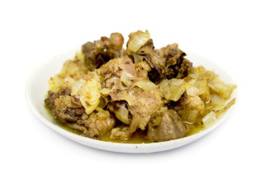 kızarmış tavuk soğan ile