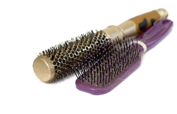 Saçları dökülmüş tarak fırçası — Stok fotoğraf