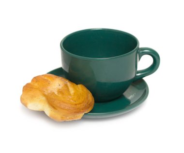 Yeşil fincan beyaz topuz