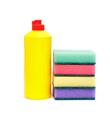 sünger ve sıvı şişe