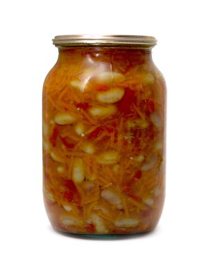 Cam Kavanoz ile marine edilmiş havuç