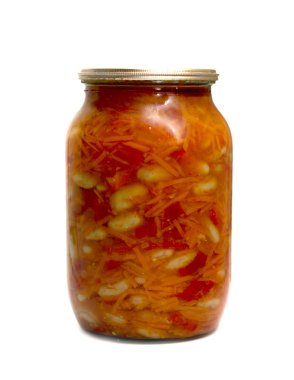 Cam Kavanoz ile marine edilmiş havuç