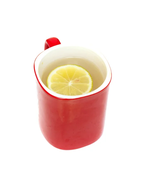 Cup of water with a lemon — Stock Photo, Image