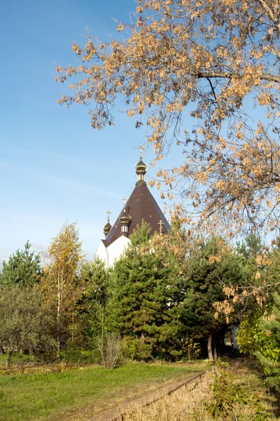 Landschaft mit orthodoxer Kirche — Stockfoto