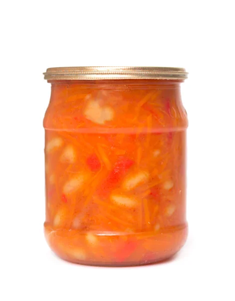 Confiture de tomates dans un pot en verre . — Photo