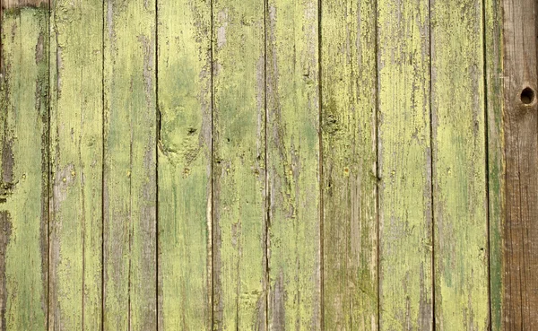 Vieux panneaux de clôture en bois vert — Photo