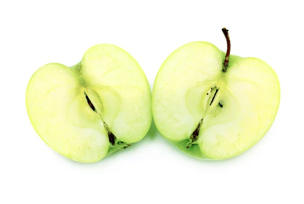 Mitad manzana verde — Foto de Stock