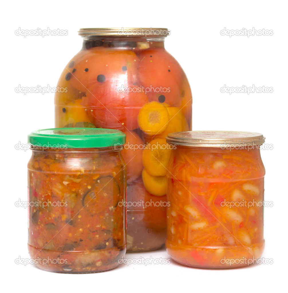 Tomato jam in glass jar.