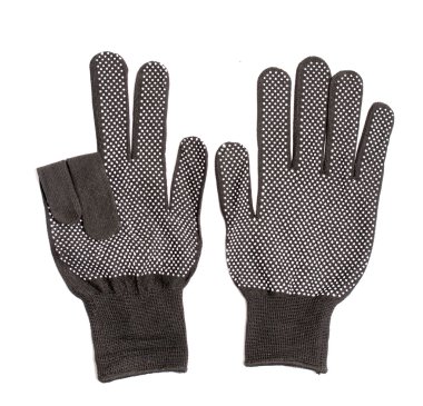 izole beyaz zemin üzerine siyah iş eldiveni.